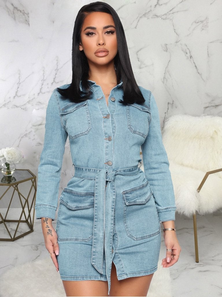 Denim Button-up Maxi Dress - Dresses - INS | Online Fashion Free Shipping Clothing, Dresses, Tops, Shoes - 03/02/2021 - 2XL - blue
