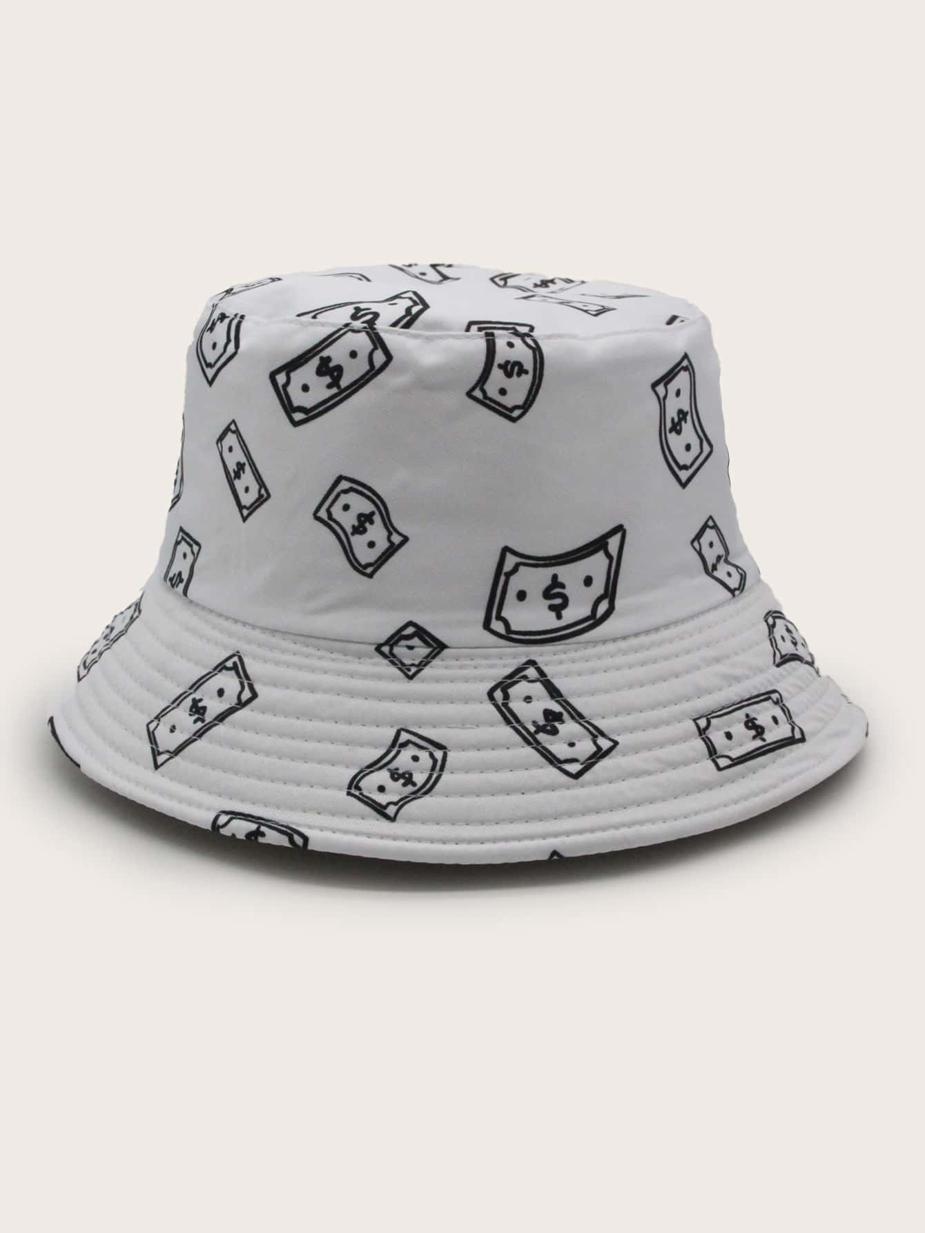 Dollar Sign Print Bucket Hat - INS | Online Fashion Free Shipping Clothing, Dresses, Tops, Shoes