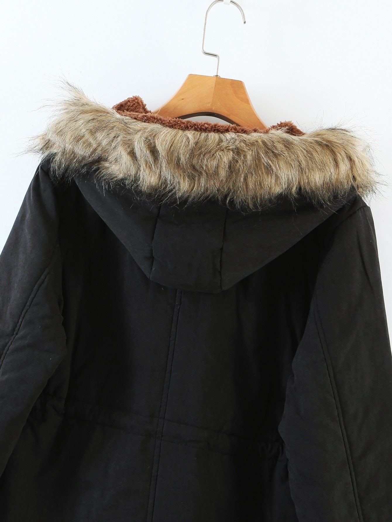 Drawstring Waist Parka Coat - INS | Online Fashion Free Shipping Clothing, Dresses, Tops, Shoes