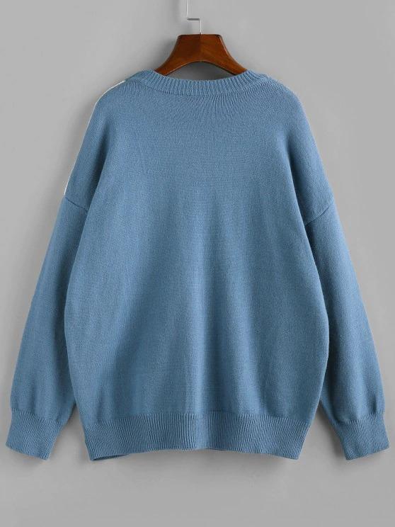 Drop Shoulder Colorblock Sweater - INS | Online Fashion Free Shipping Clothing, Dresses, Tops, Shoes