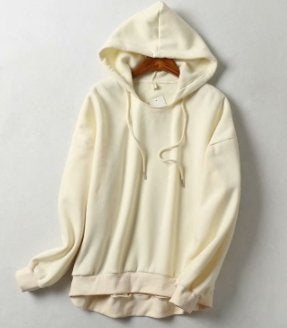 Drop Shoulder Drawstring Solid Hoodie - Sweatshirts - INS | Online Fashion Free Shipping Clothing, Dresses, Tops, Shoes - 01/30/2021 - Casual - Color_White