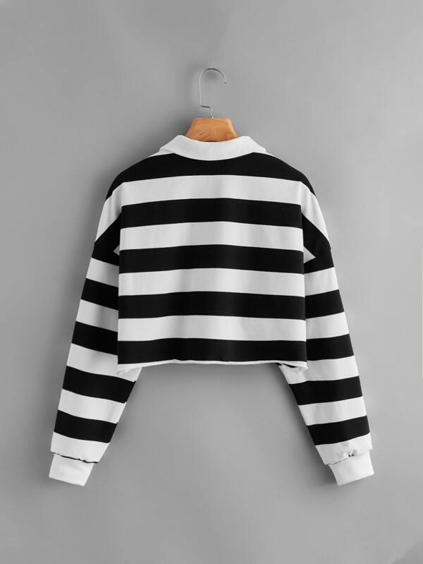 Drop Shoulder Striped Sweatshirt - INS | Online Fashion Free Shipping Clothing, Dresses, Tops, Shoes