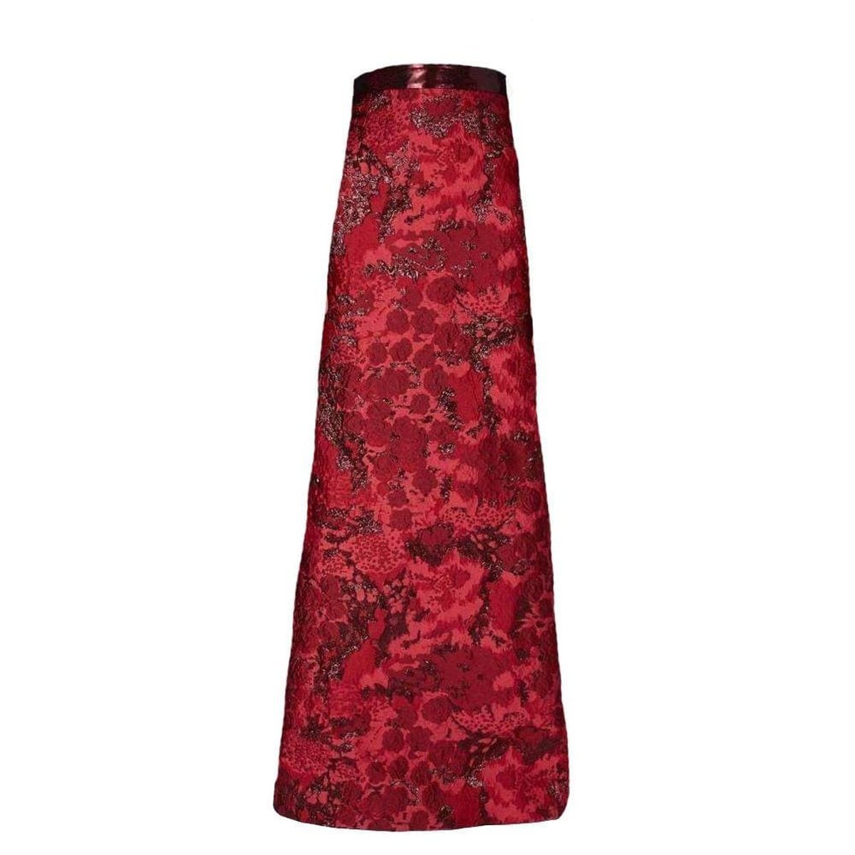 Red Dalma Silk Blend Maxi Skirt