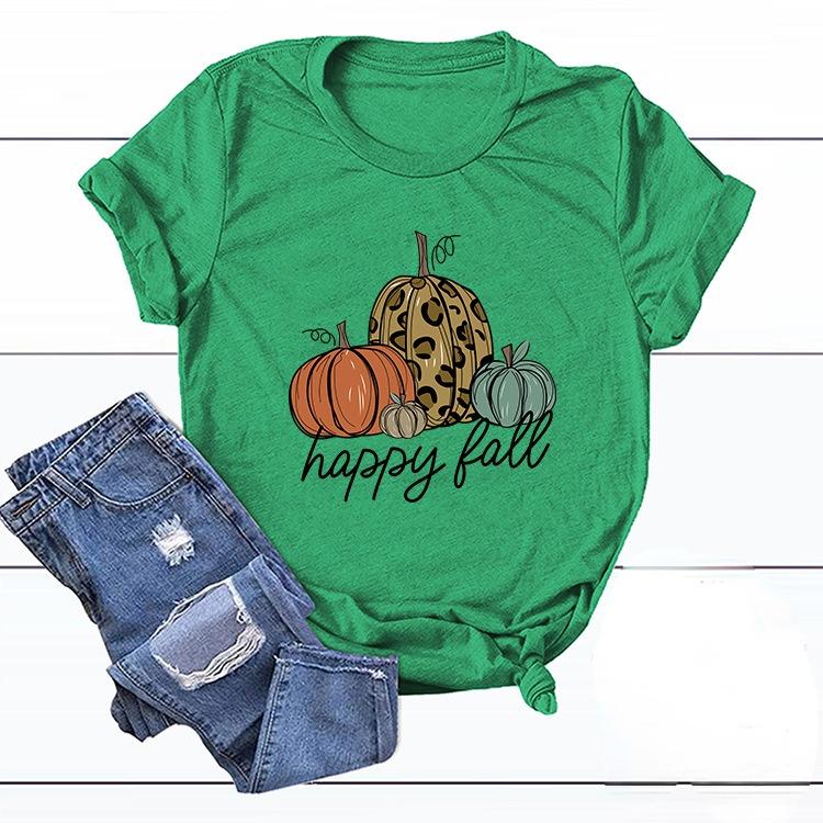 Plus Size Halloween Shirts For women Pumpkin Print Loose Tops