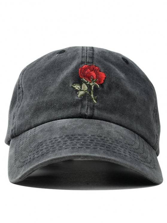 Embroidered Rose Baseball Cap - INS | Online Fashion Free Shipping Clothing, Dresses, Tops, Shoes