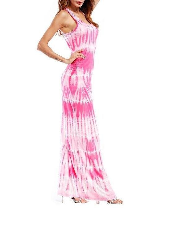 Fashion Gradient Color Scoop Neck Sleeveless Maxi Dress - Maxi Dresses - INS | Online Fashion Free Shipping Clothing, Dresses, Tops, Shoes - 20/05/2021 - Color_Dark Blue - Color_Dark Pink