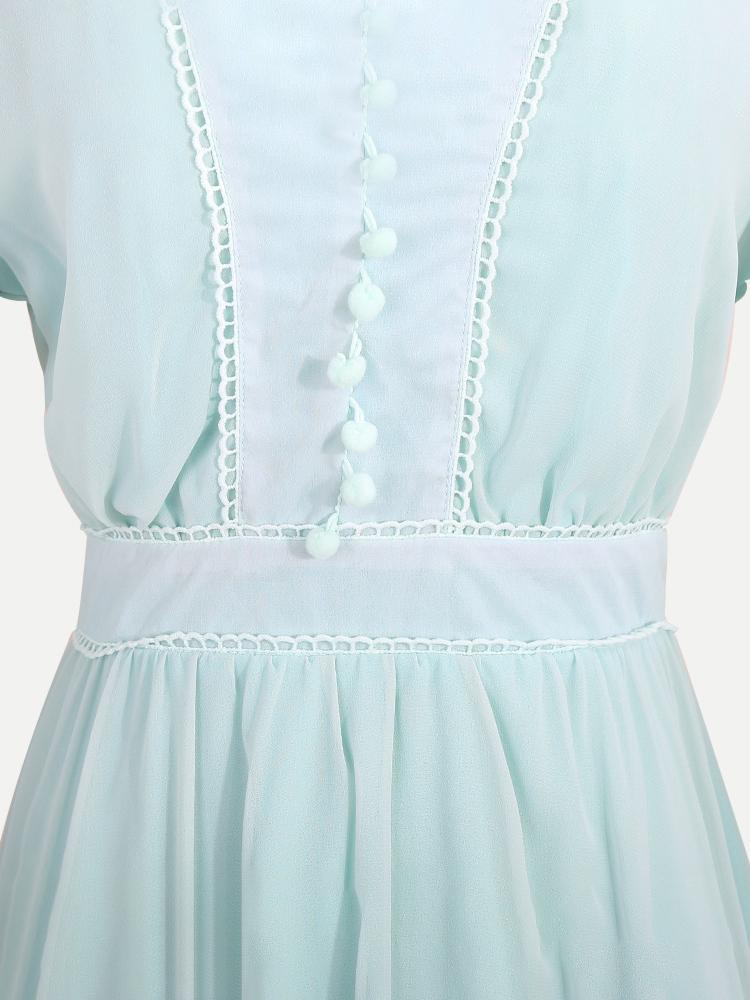 Fashion Irregular Long Sleeve V Neck Dress - Midi Dresses - INS | Online Fashion Free Shipping Clothing, Dresses, Tops, Shoes - 20/07/2021 - 40-50 - color-blue