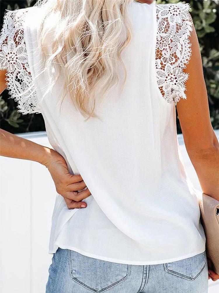 Fashion Lace Stitching Sleeveless Tank Tops - Tank Tops - INS | Online Fashion Free Shipping Clothing, Dresses, Tops, Shoes - 20-30 - 21/07/2021 - Category_Tank Tops