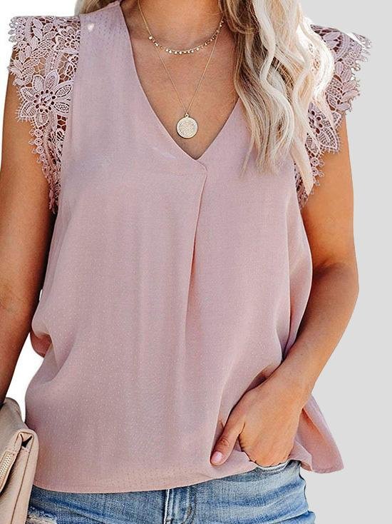 Fashion Lace Stitching Sleeveless Tank Tops - Tank Tops - INS | Online Fashion Free Shipping Clothing, Dresses, Tops, Shoes - 20-30 - 21/07/2021 - Category_Tank Tops