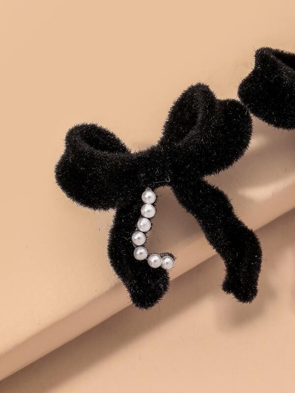 Faux Pearl Decor Bow Design Stud Earrings - INS | Online Fashion Free Shipping Clothing, Dresses, Tops, Shoes