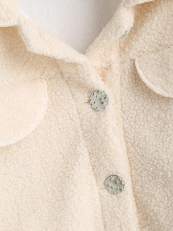 Flap Detail Pocket Teddy Coat - INS | Online Fashion Free Shipping Clothing, Dresses, Tops, Shoes