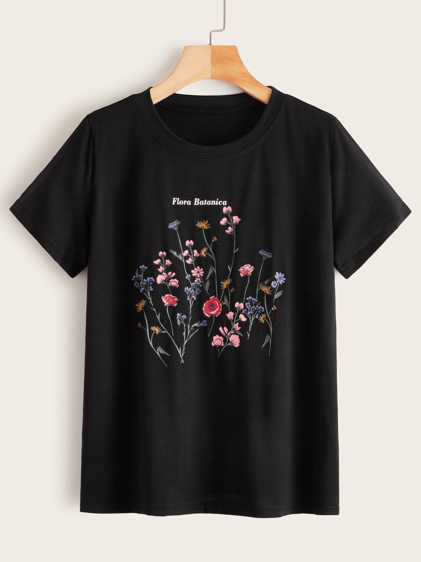 Flora Batanica Flower Graphic Tee - INS | Online Fashion Free Shipping Clothing, Dresses, Tops, Shoes