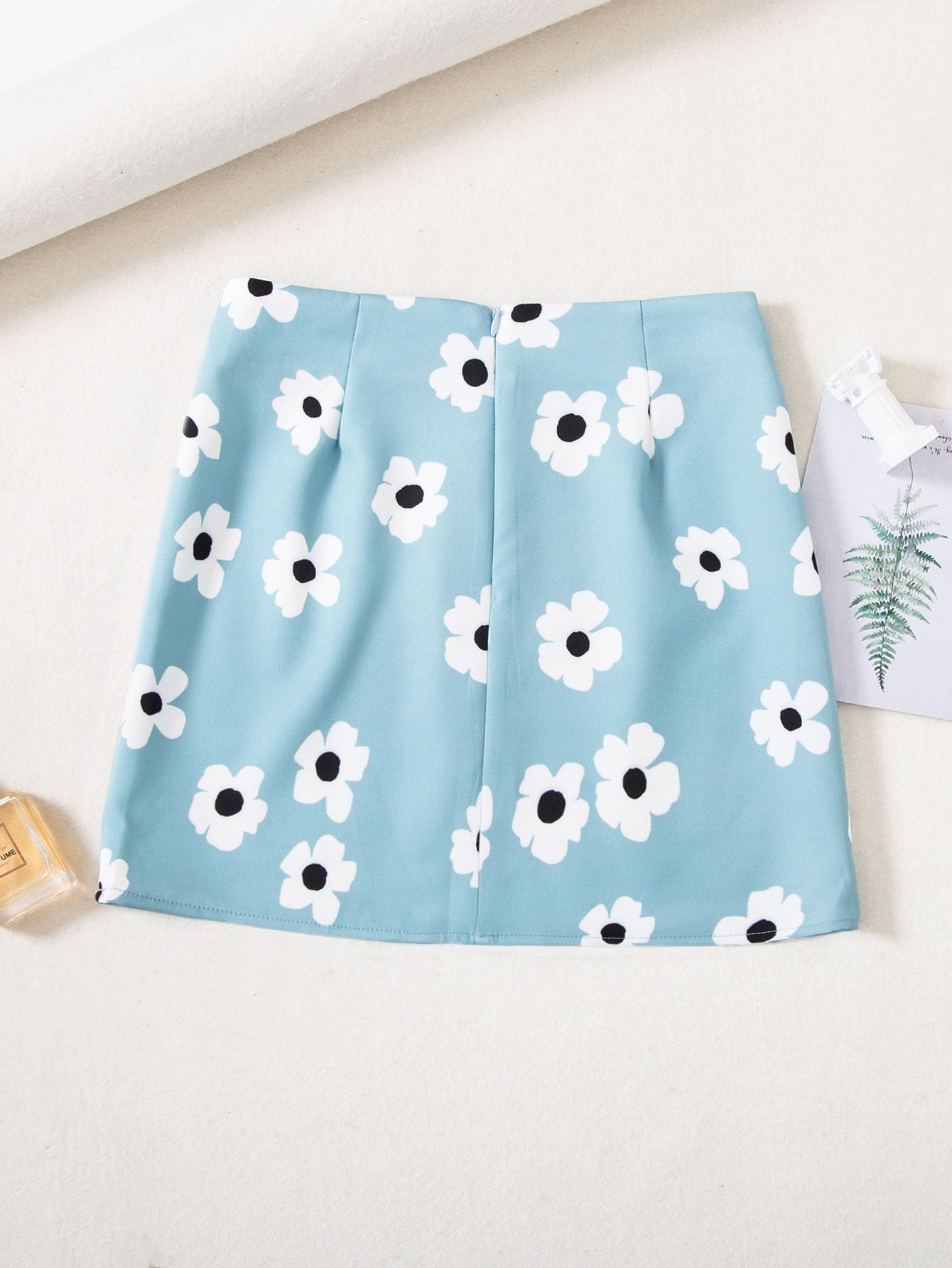 Floral Print Zip Back Skirt - INS | Online Fashion Free Shipping Clothing, Dresses, Tops, Shoes