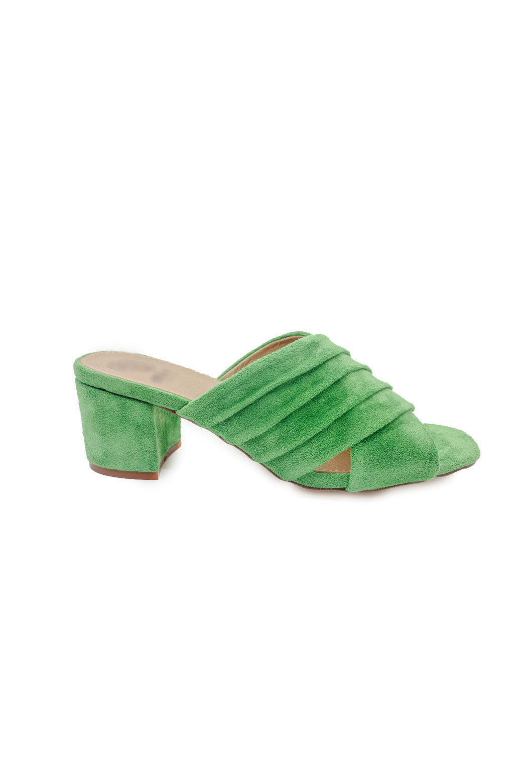 Pleated Crossover Sandals - Green - Final Sale