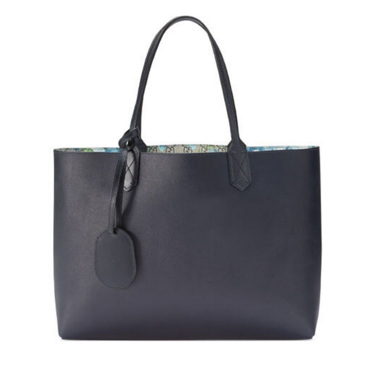 Reversible GG Blooms Beige and Blue Gg Supreme Canvas Tote
