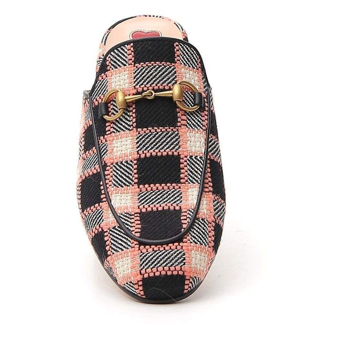 Princetown Tweed Check Woven Mules