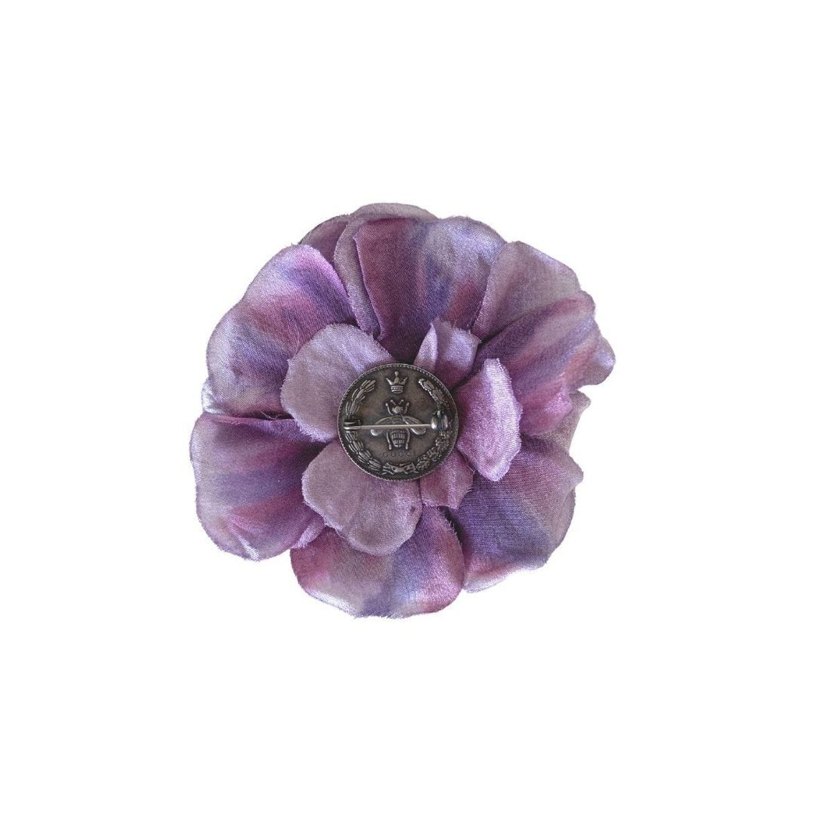 Purple Silk Flower Brooch