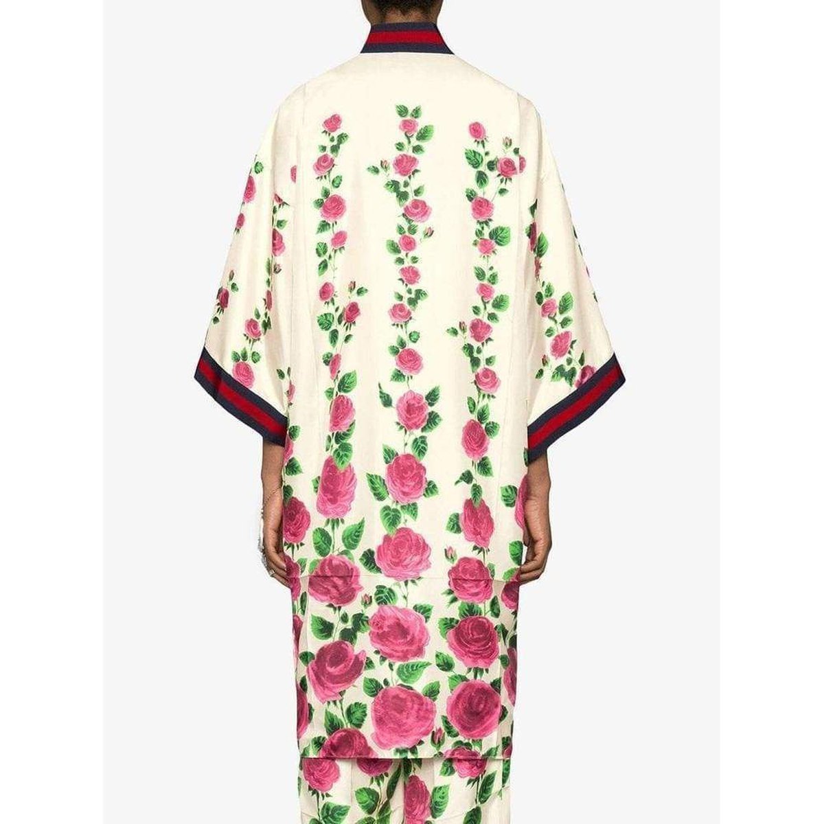 Rose Garden Print Silk Kimono