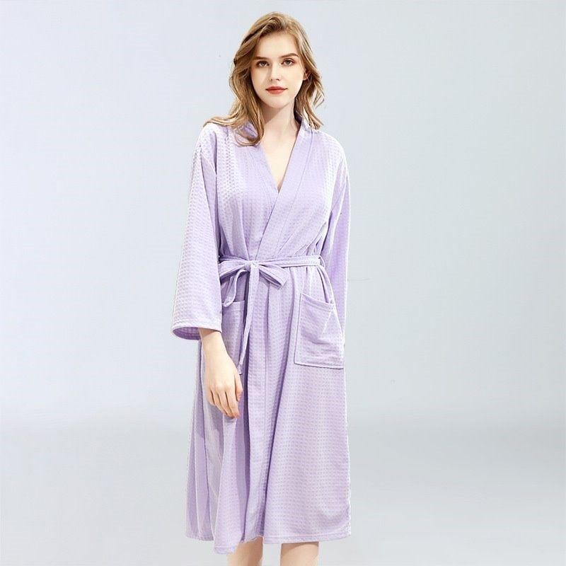 Women's Cotton Blend Terry Knee Length Spa Bath Robe