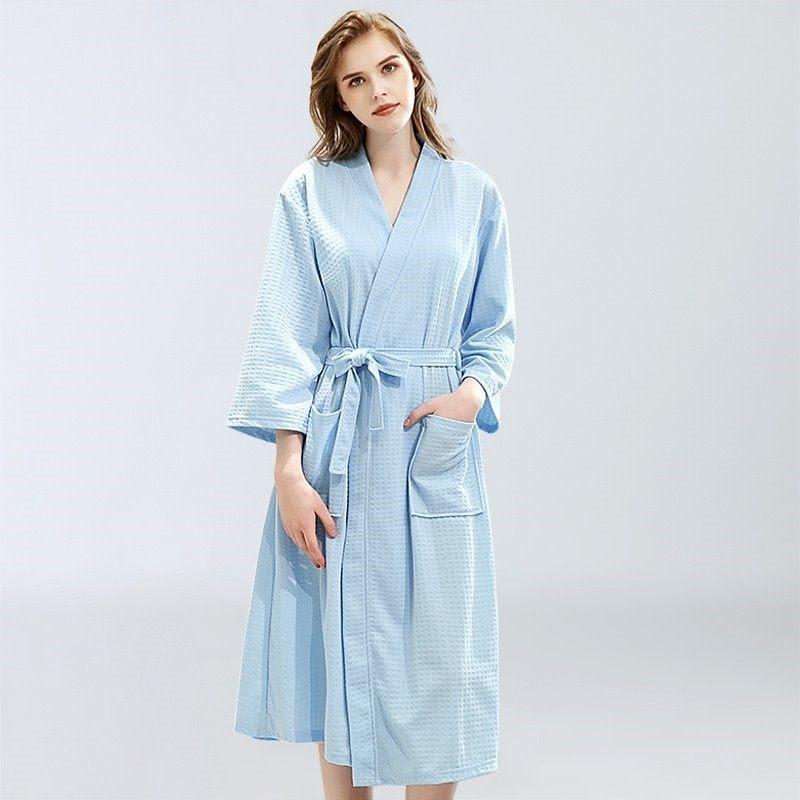 Women's Cotton Blend Terry Knee Length Spa Bath Robe