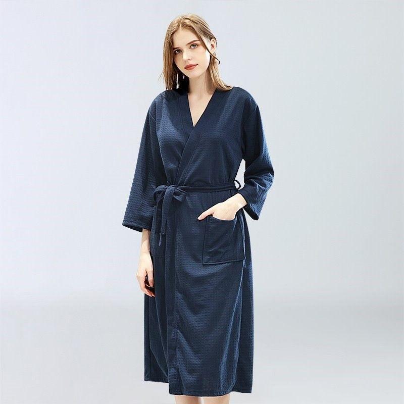 Women's Cotton Blend Terry Knee Length Spa Bath Robe