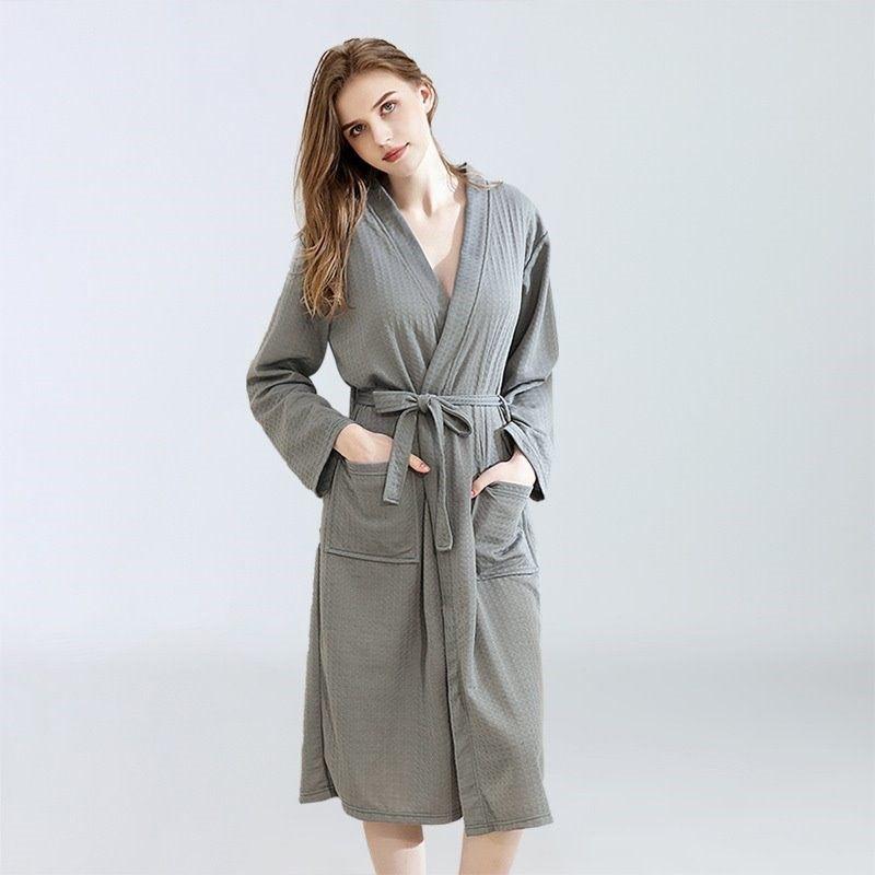 Women's Cotton Blend Terry Knee Length Spa Bath Robe