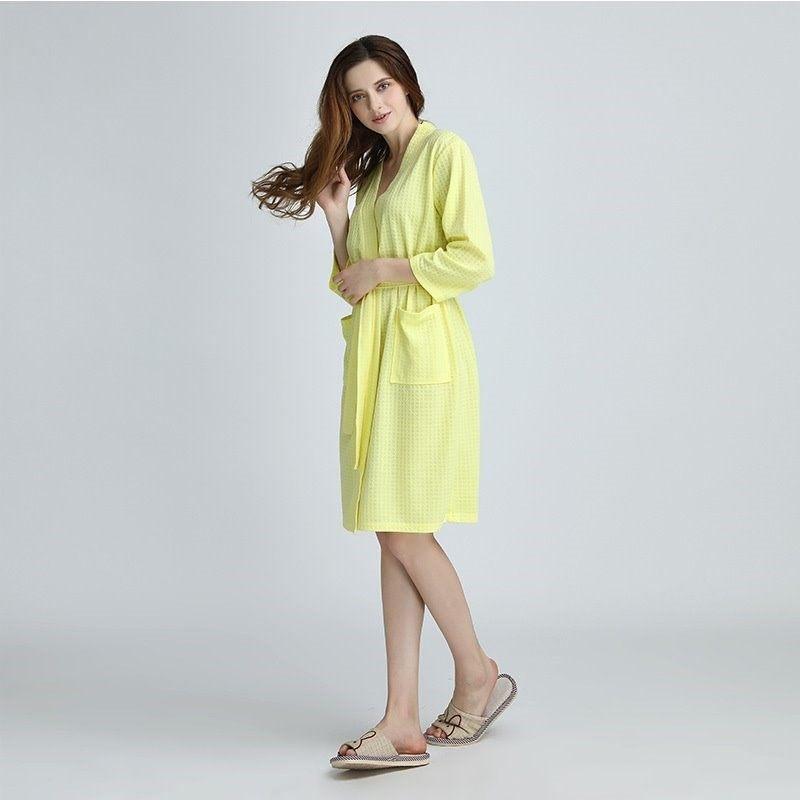 Women's Cotton Blend Terry Knee Length Spa Bath Robe