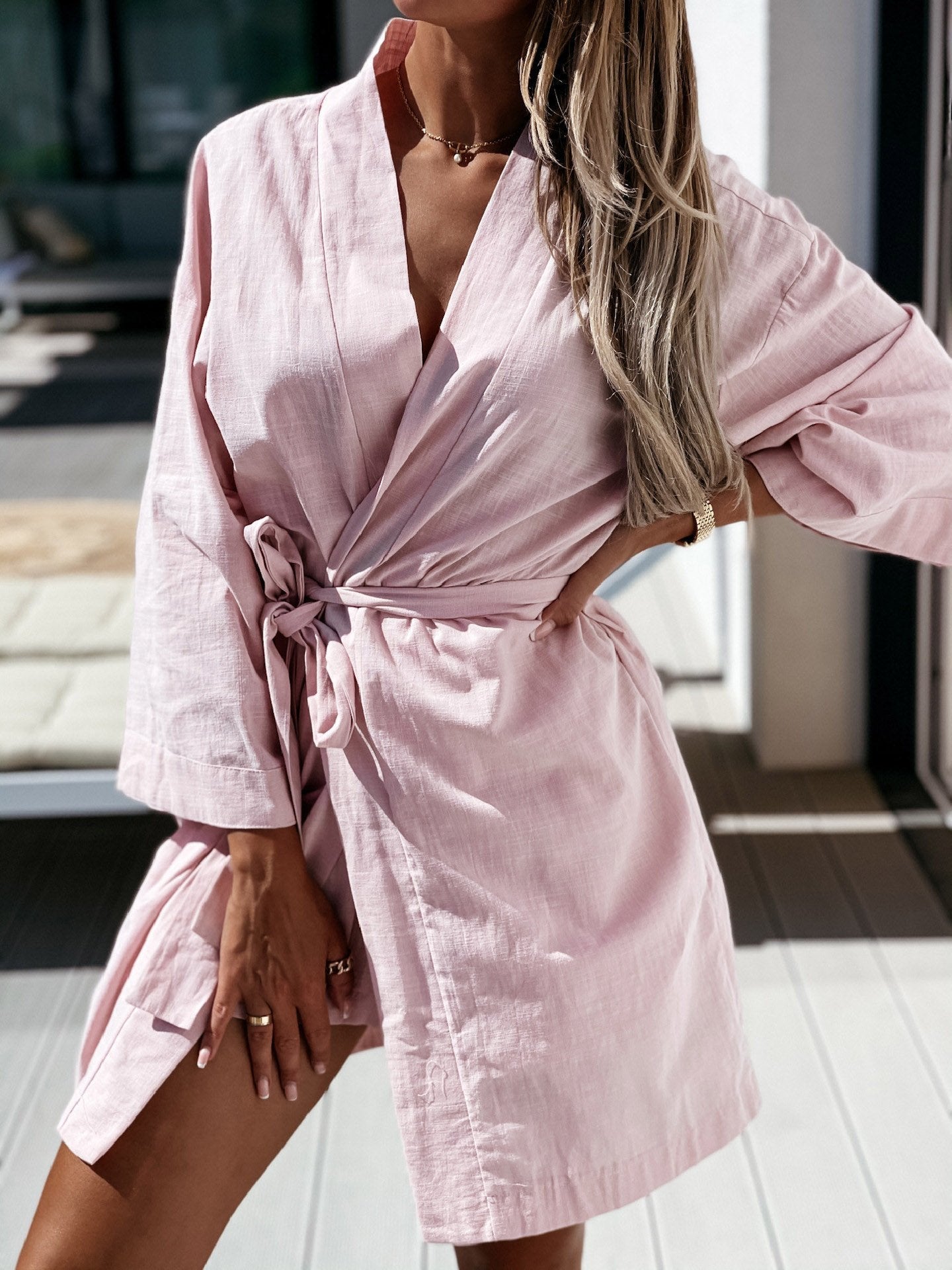 INS Women's Loose Long Sleeve Belted Shirt Dress - Mini Dresses - INS | Online Fashion Free Shipping Clothing, Dresses, Tops, Shoes - 02/08/2021 - 20-30 - Category_Mini Dresses