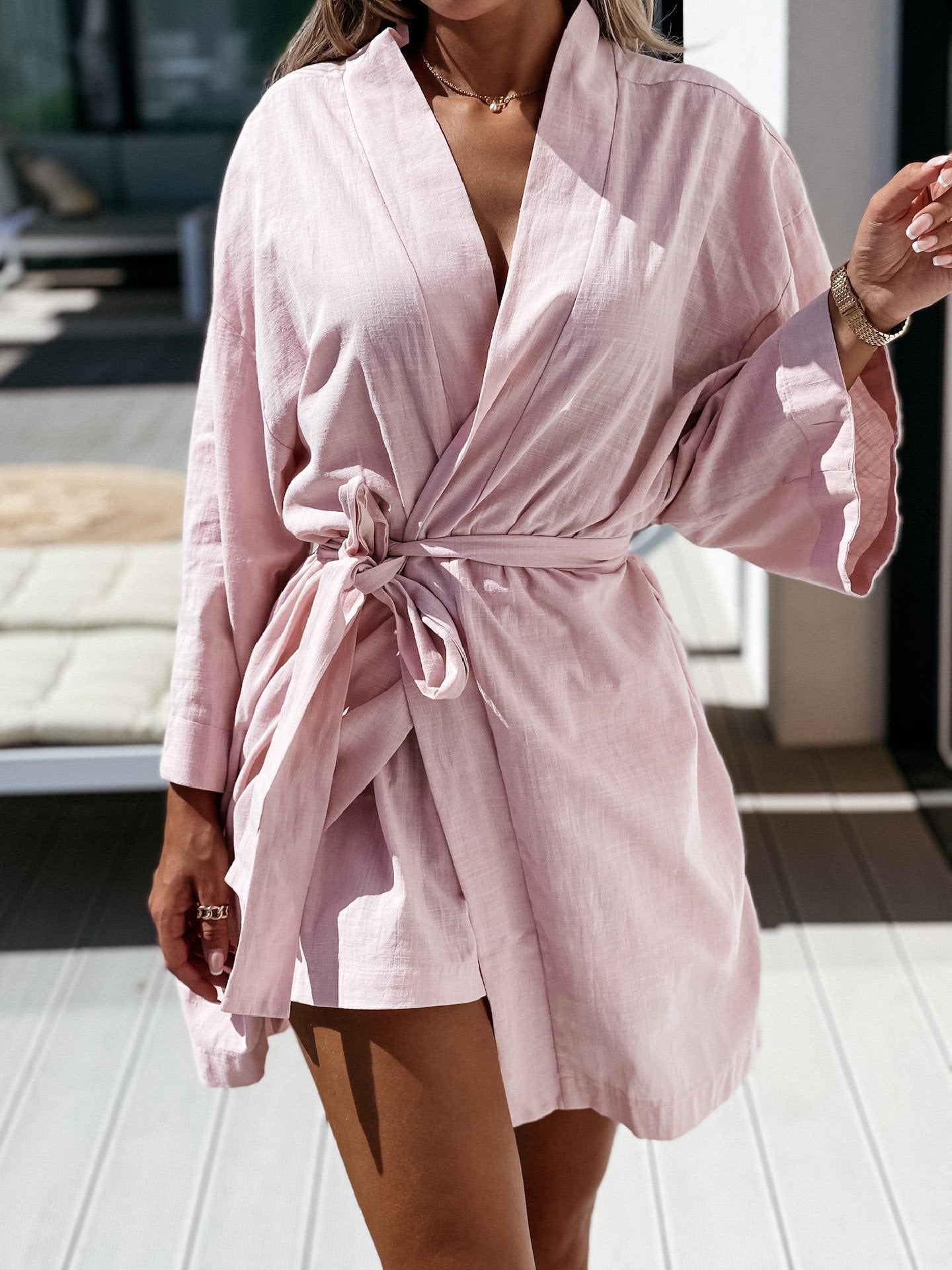 INS Women's Loose Long Sleeve Belted Shirt Dress - Mini Dresses - INS | Online Fashion Free Shipping Clothing, Dresses, Tops, Shoes - 02/08/2021 - 20-30 - Category_Mini Dresses