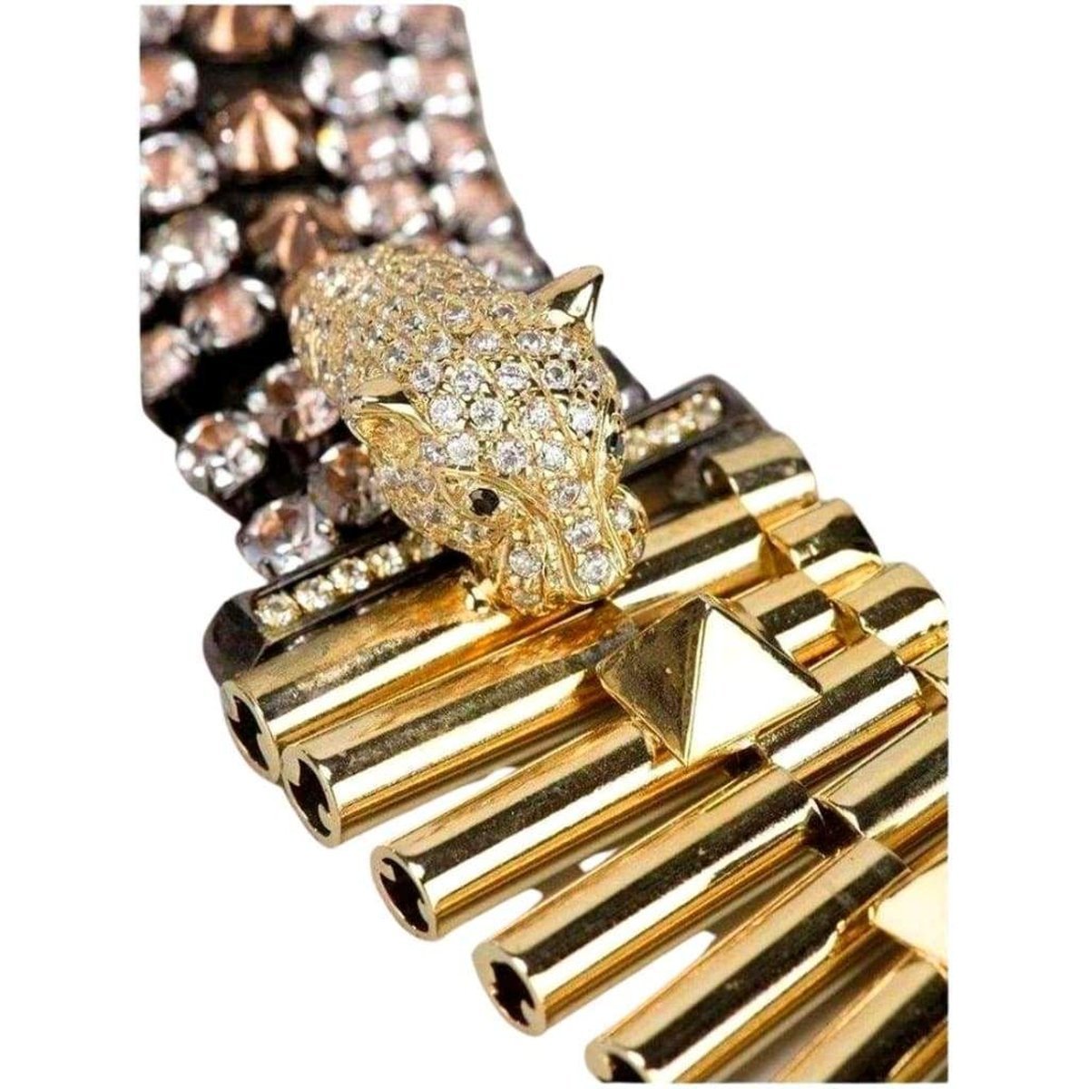 Rolex Chain Cheetah Head Crystal Chocker