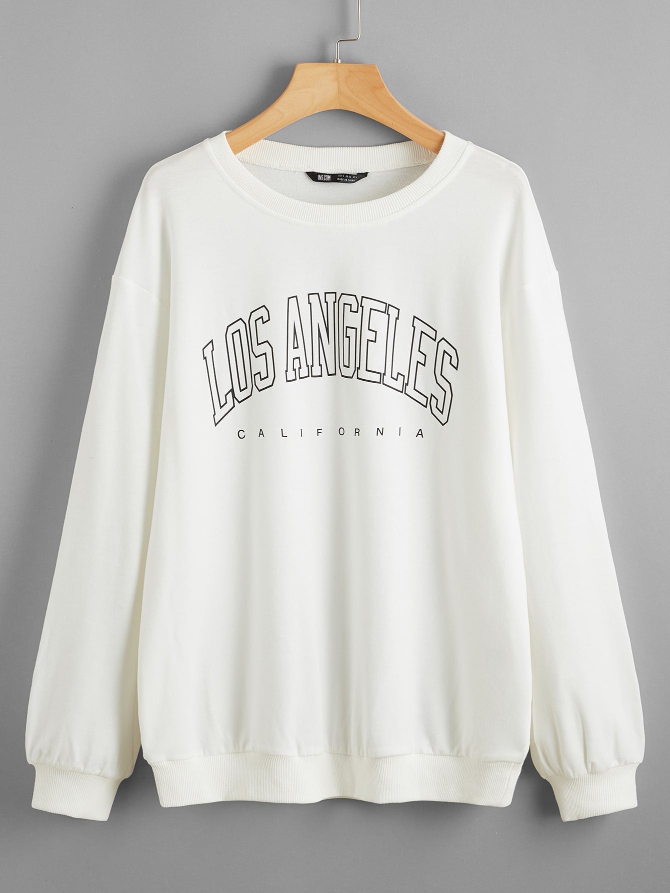 Los Angeles Graphic Long Sleeve Pullover - INS | Online Fashion Free Shipping Clothing, Dresses, Tops, Shoes