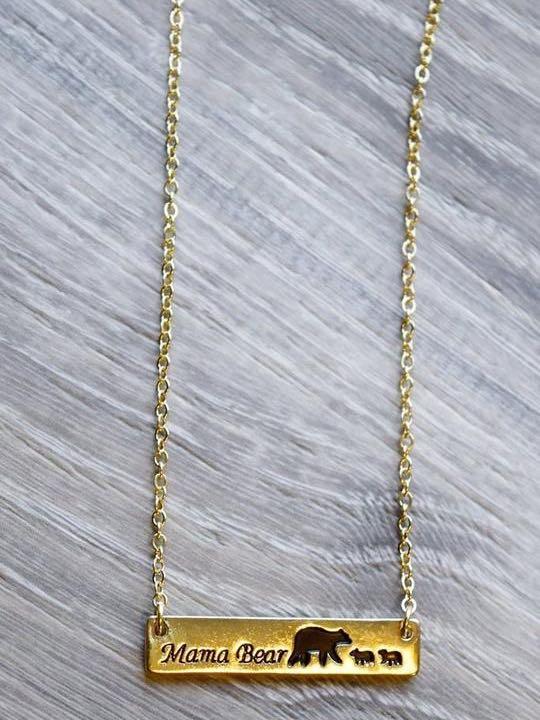 MAMA BEAR NECKLACE - GOLDEN - INS | Online Fashion Free Shipping Clothing, Dresses, Tops, Shoes