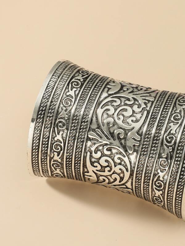 Metal Engraved Cuff Bangle - INS | Online Fashion Free Shipping Clothing, Dresses, Tops, Shoes