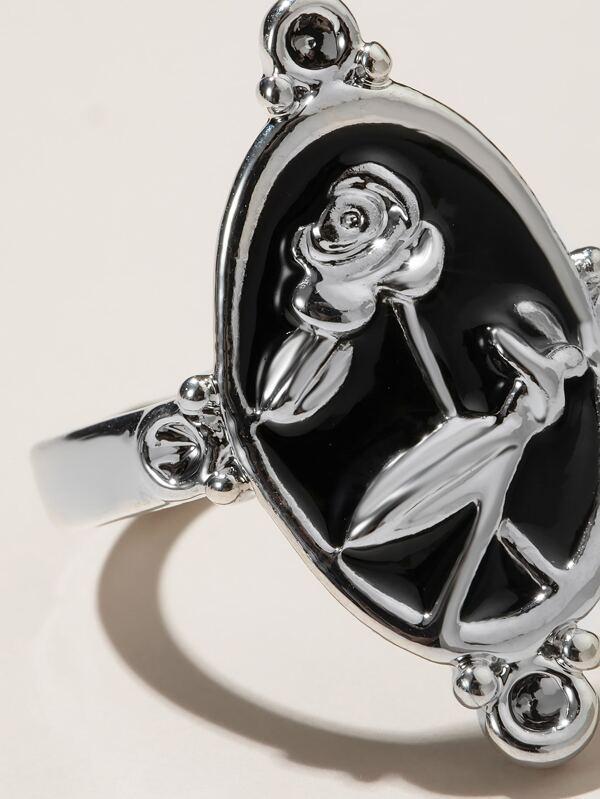 Metal Oval Rose Ring - INS | Online Fashion Free Shipping Clothing, Dresses, Tops, Shoes