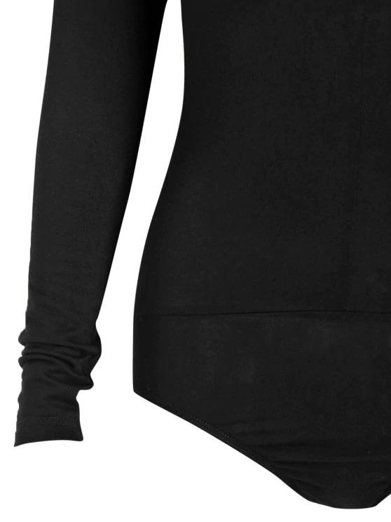 Mock Neck Half Zip Bodysuit - INS | Online Fashion Free Shipping Clothing, Dresses, Tops, Shoes