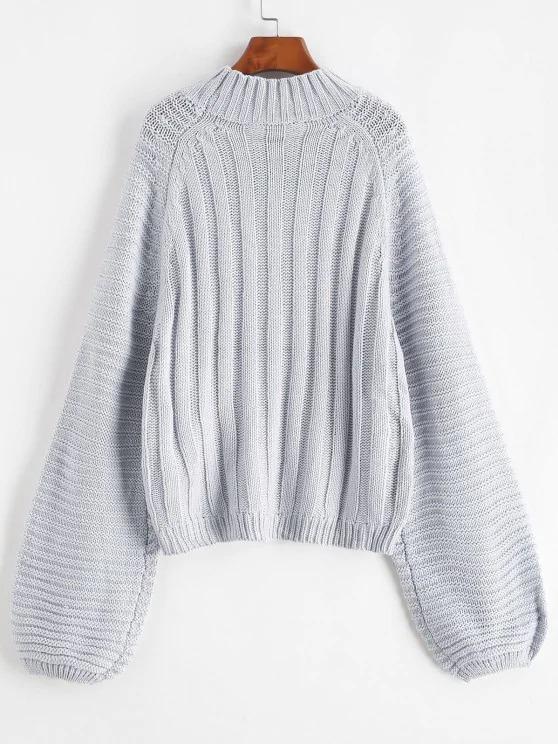Mock Neck Raglan Sleeve Chunky Sweater - INS | Online Fashion Free Shipping Clothing, Dresses, Tops, Shoes