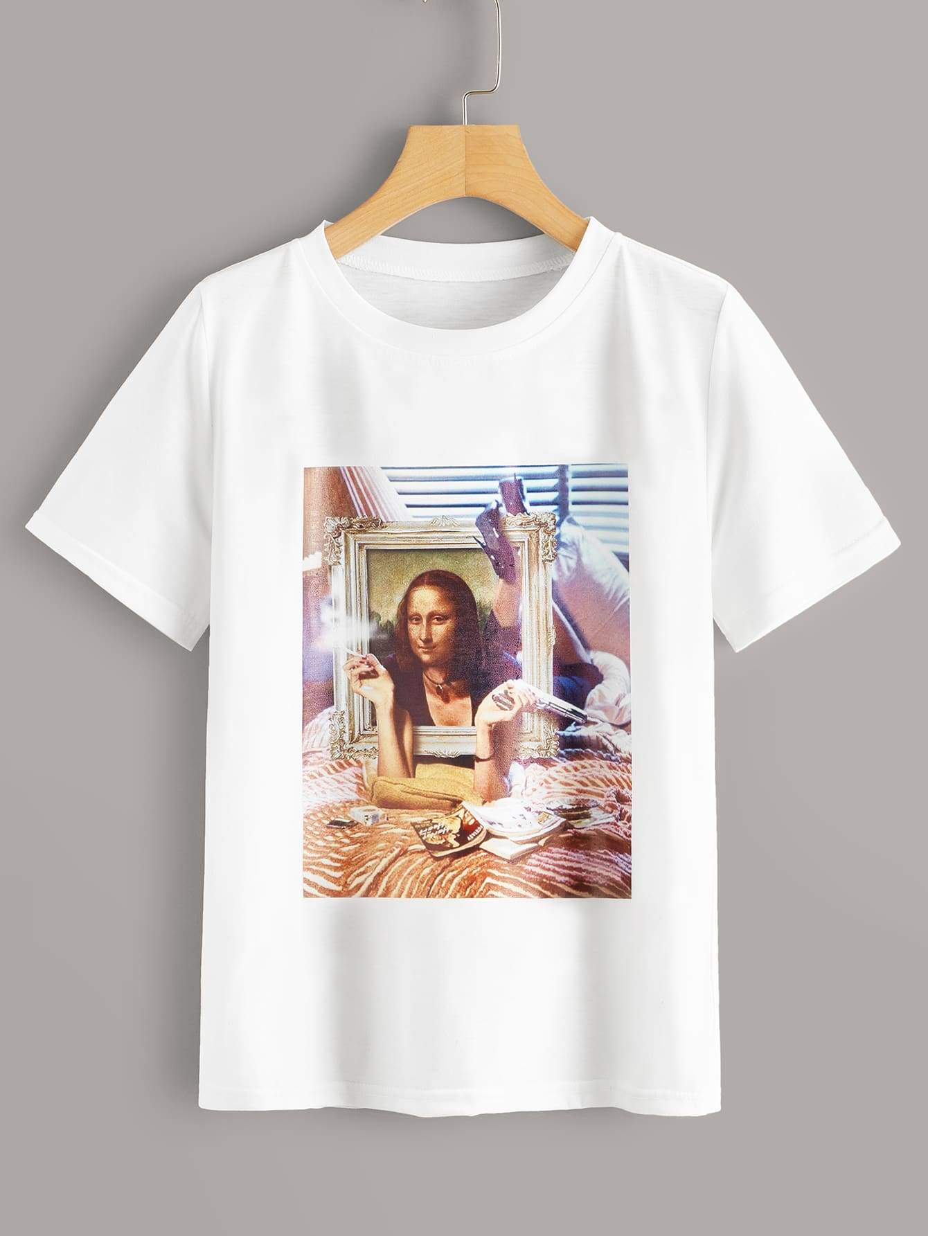 Oil Painting Figure Graphic Tee - INS | Online Fashion Free Shipping Clothing, Dresses, Tops, Shoes