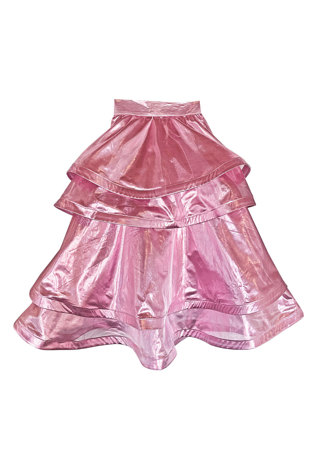 Ruffled Party Skirt - Pink Lamé - PRE ORDER