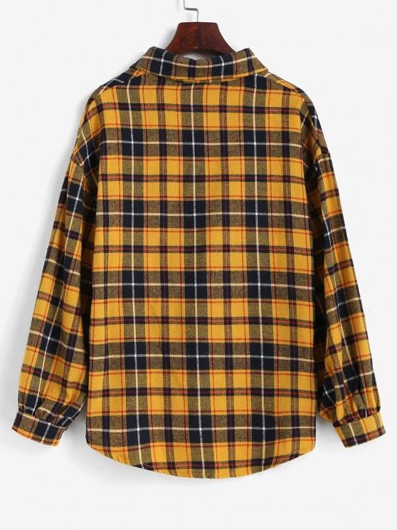 Plaid Drop Shoulder High Low Shirt - INS | Online Fashion Free Shipping Clothing, Dresses, Tops, Shoes