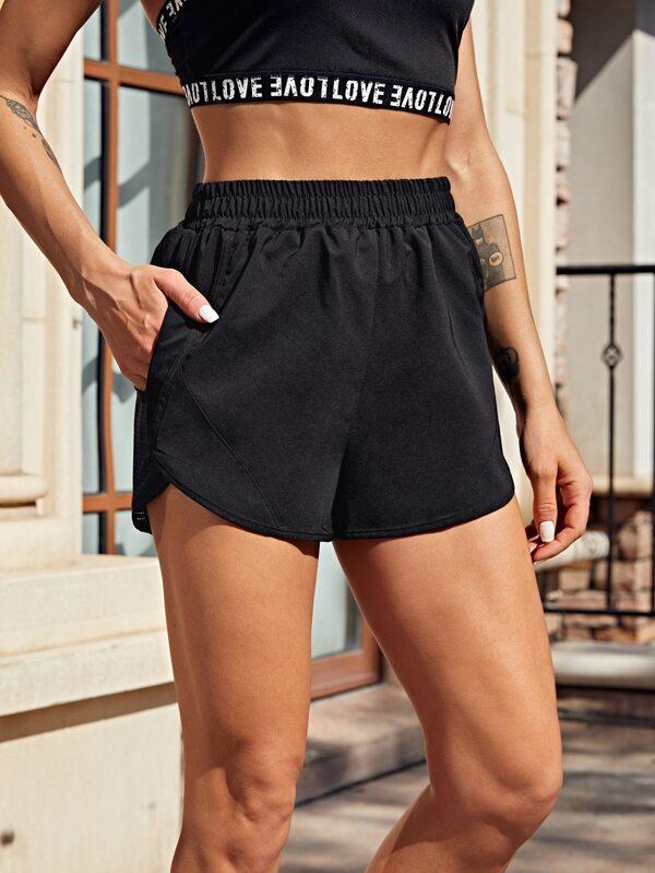 Pocket Pointelle Detailed Sports Shorts - INS | Online Fashion Free Shipping Clothing, Dresses, Tops, Shoes