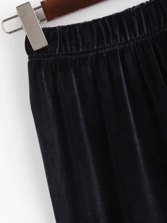 Pull On Velvet Wide Leg Casual Pants - INS | Online Fashion Free Shipping Clothing, Dresses, Tops, Shoes