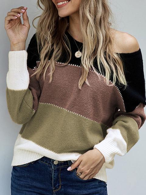 Pullover Colorblock Winter Sweater
