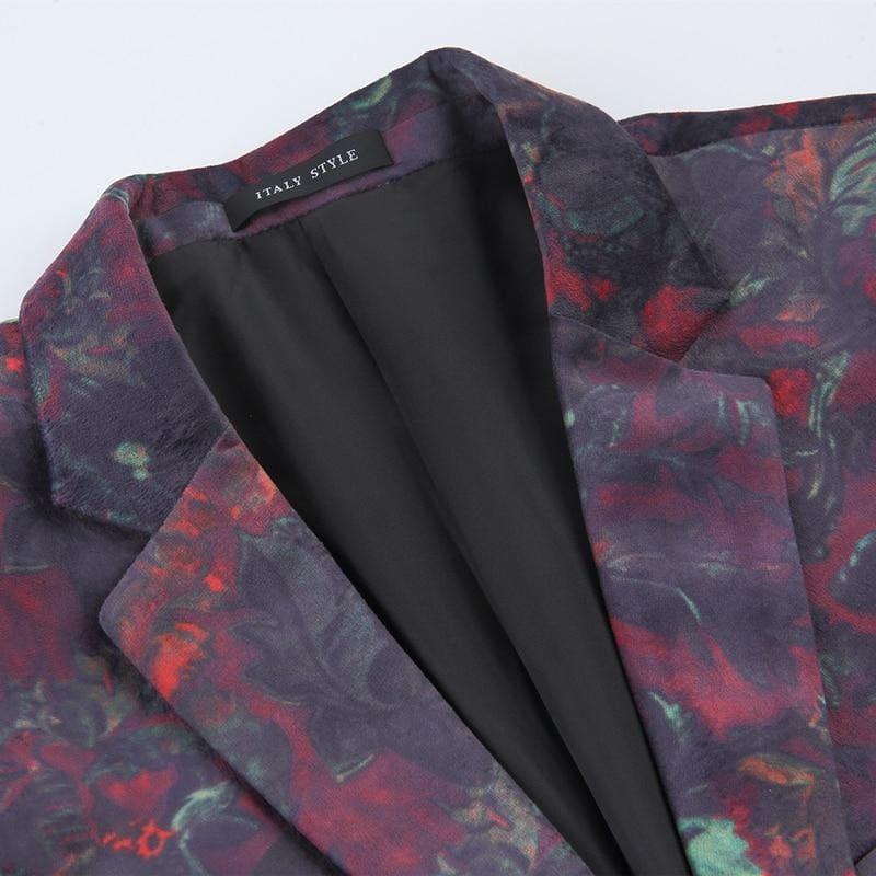Purple Colorful Printed Men's Casual Blazer Jacket