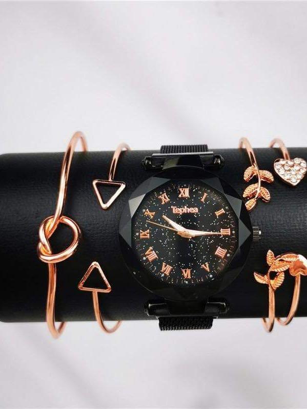 Quartz Watch With Bracelets 5pcs Set - INS | Online Fashion Free Shipping Clothing, Dresses, Tops, Shoes