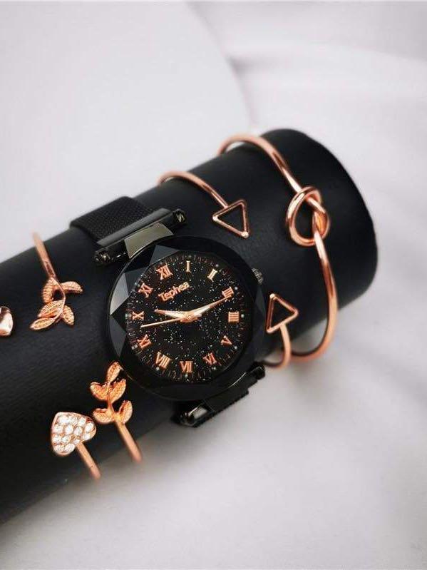 Quartz Watch With Bracelets 5pcs Set - INS | Online Fashion Free Shipping Clothing, Dresses, Tops, Shoes