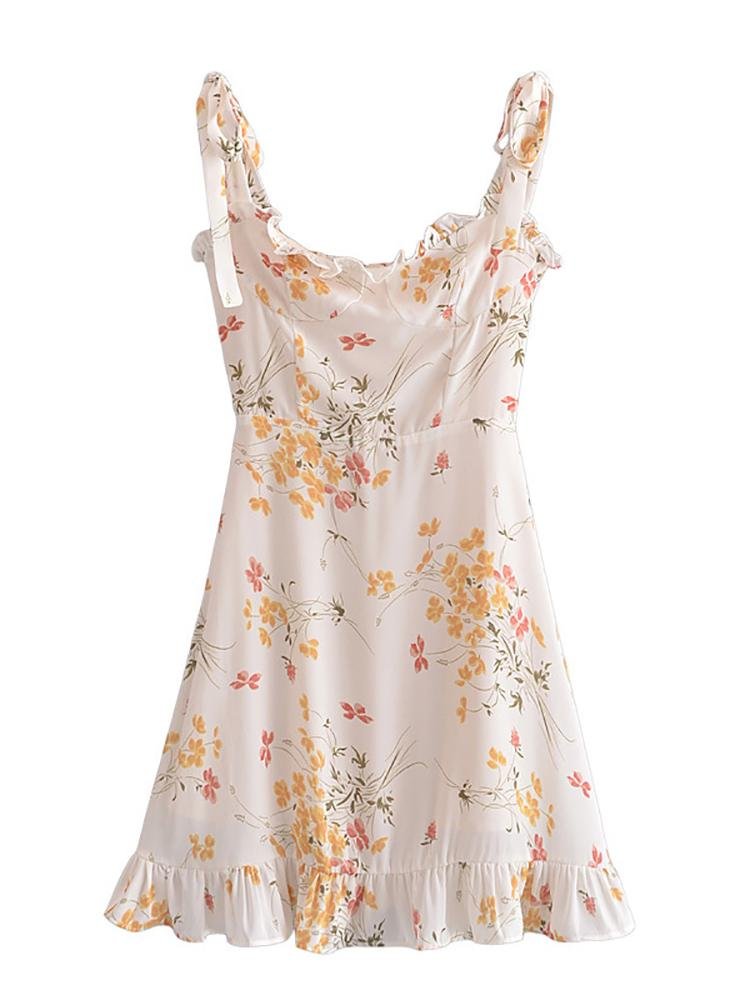 Retro Pastoral Style Floral Mini Dress - Mini Dresses - INS | Online Fashion Free Shipping Clothing, Dresses, Tops, Shoes - 06//04/2021 - Blue - Going Out