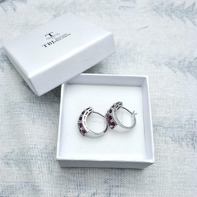 Rhodolite Elegant Design 925 Sterling Silver Clasp Earrings