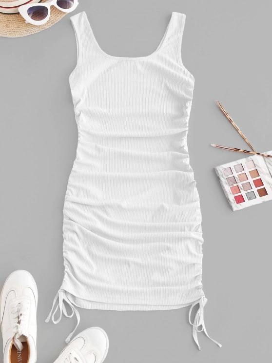 Ribbed Cinched Tank Dress - INS | Online Fashion Free Shipping Clothing, Dresses, Tops, Shoes