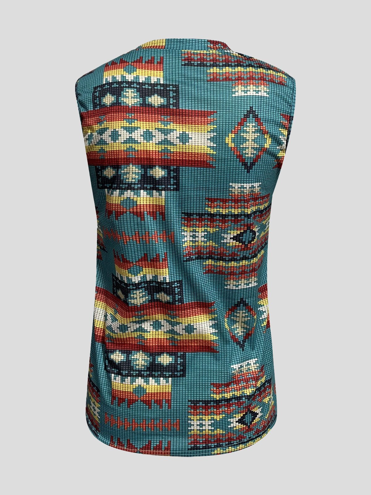 Round Neck Pullover Ethnic Print Tank Top - Tank Tops - INS | Online Fashion Free Shipping Clothing, Dresses, Tops, Shoes - 07/07/2021 - 20-30 - color-apricot