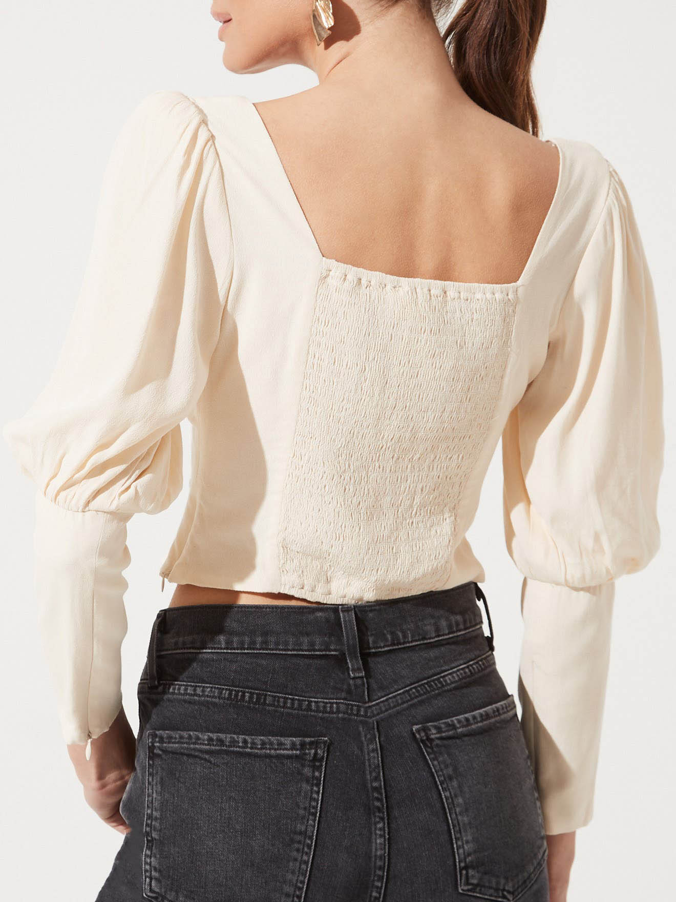Ruched Puff Sleeve Blouse - Blouses - INS | Online Fashion Free Shipping Clothing, Dresses, Tops, Shoes - 19/04/2021 - Blouses - BOL210419001